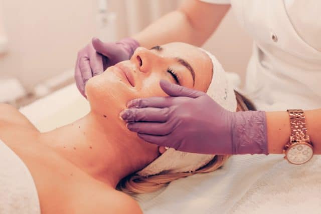 woman getting chemical peel